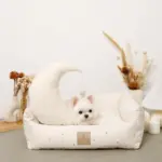 撥水お星さまとお月さま柄刺繍キルティングクッションベッド - 画像 (5)