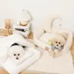 撥水お星さまとお月さま柄刺繍キルティングクッションベッド - 画像 (10)