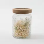 リーフ柄ウッド蓋ガラスキャニスター - 画像 (5)