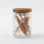 レトロ柄ウッド蓋ガラスキャニスター - 画像 (3)