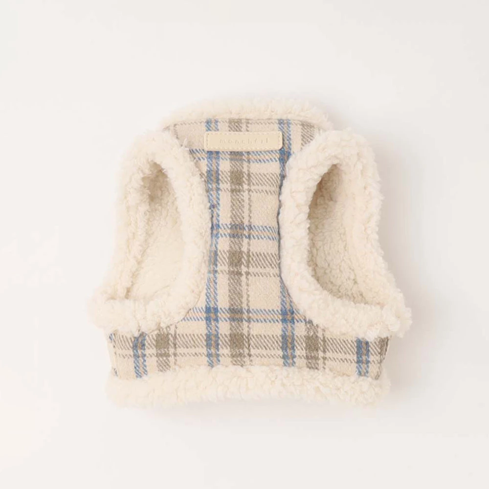 product_image_1763951210.webp チェック柄ボアハーネス+リードSET【名入れ刺繍対応】 - 画像 (1)