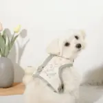 冷感マーガレット柄ハーネス+リードSET【名入れ刺繍対応】【保冷剤付き】 - 画像 (2)