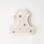 リンゴ柄刺繍ハーネス+リードSET【名入れ刺繍対応】