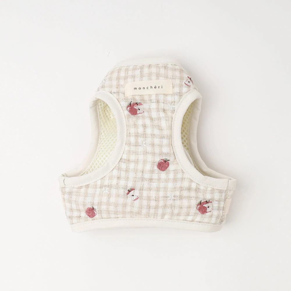 product_image_1763955423.webp リンゴ柄刺繍ハーネス+リードSET【名入れ刺繍対応】 - 画像 (1)