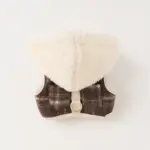 ファーフード付チェックハーネス+リードSET【名入れ刺繍対応】 - 画像 (3)