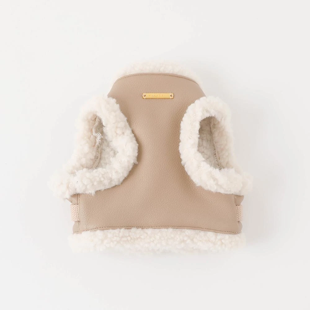 product_image_1763963696.webp エコレザーボアMIXハーネス+リードSET【名入れ刺繍対応】【旧モデル】 - 画像 (1)