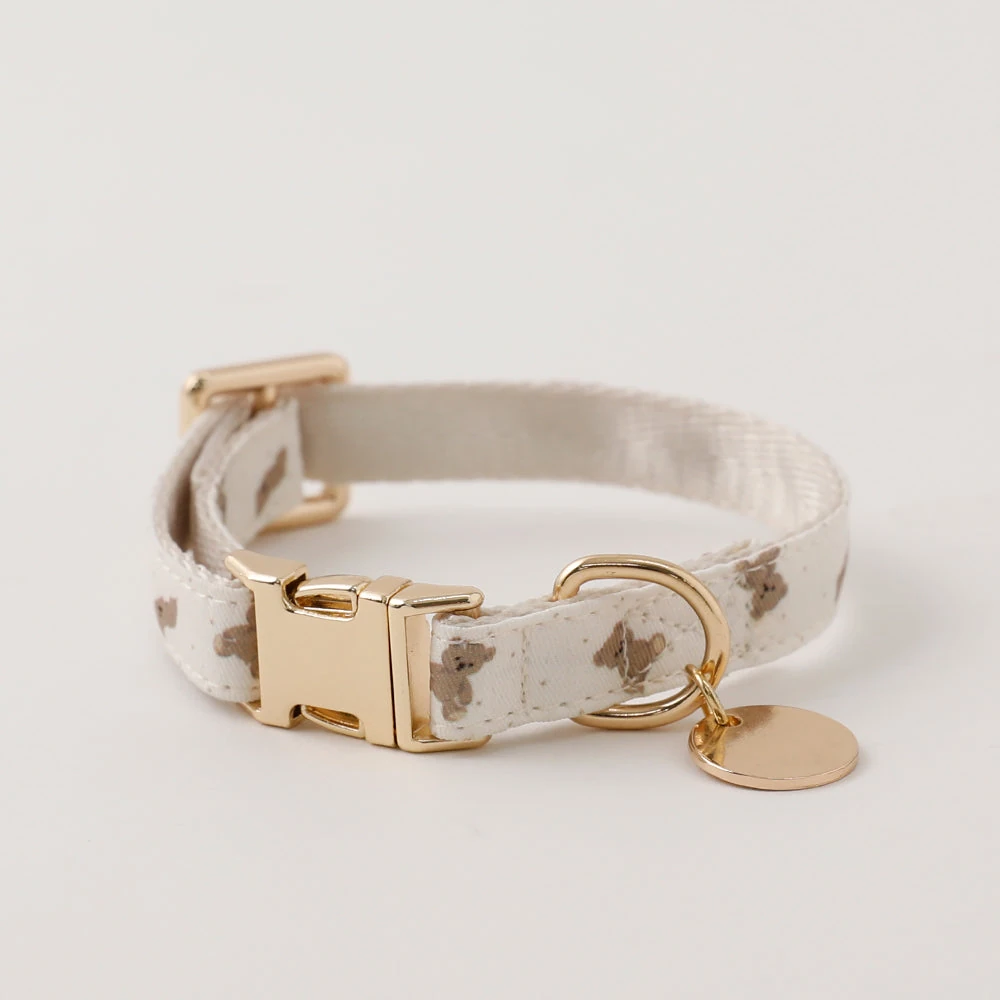 ミニチュア ダックス 服とお揃いのくまさんプリントバックルカラー